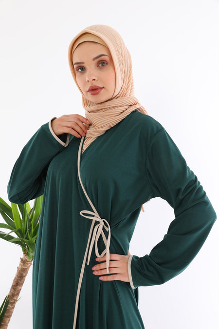 Side Tie Prayer Dress Emerald Green - MALLTURK