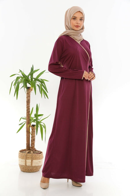 Side Tied Prayer Dress Plum - MALLTURK