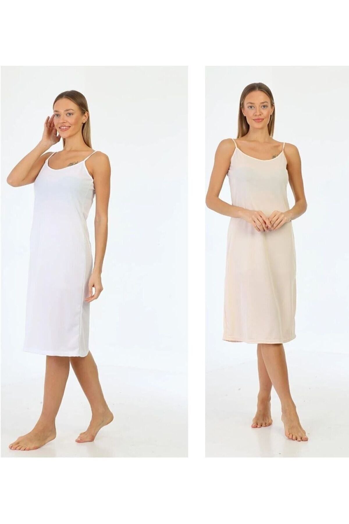 Silk Dress Lining Underskirt White-Beige Set of 2 - MALLTURK
