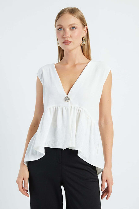 Single Button Ayrobin Fabric Vest - MALLTURK