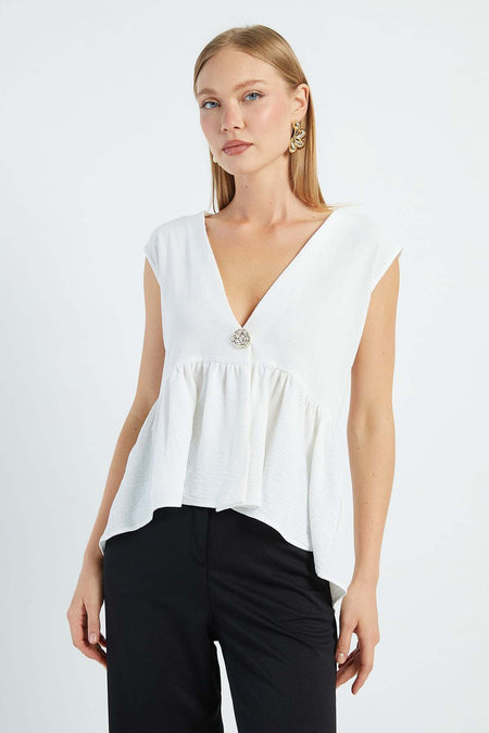 Single Button Ayrobin Fabric Vest - MALLTURK
