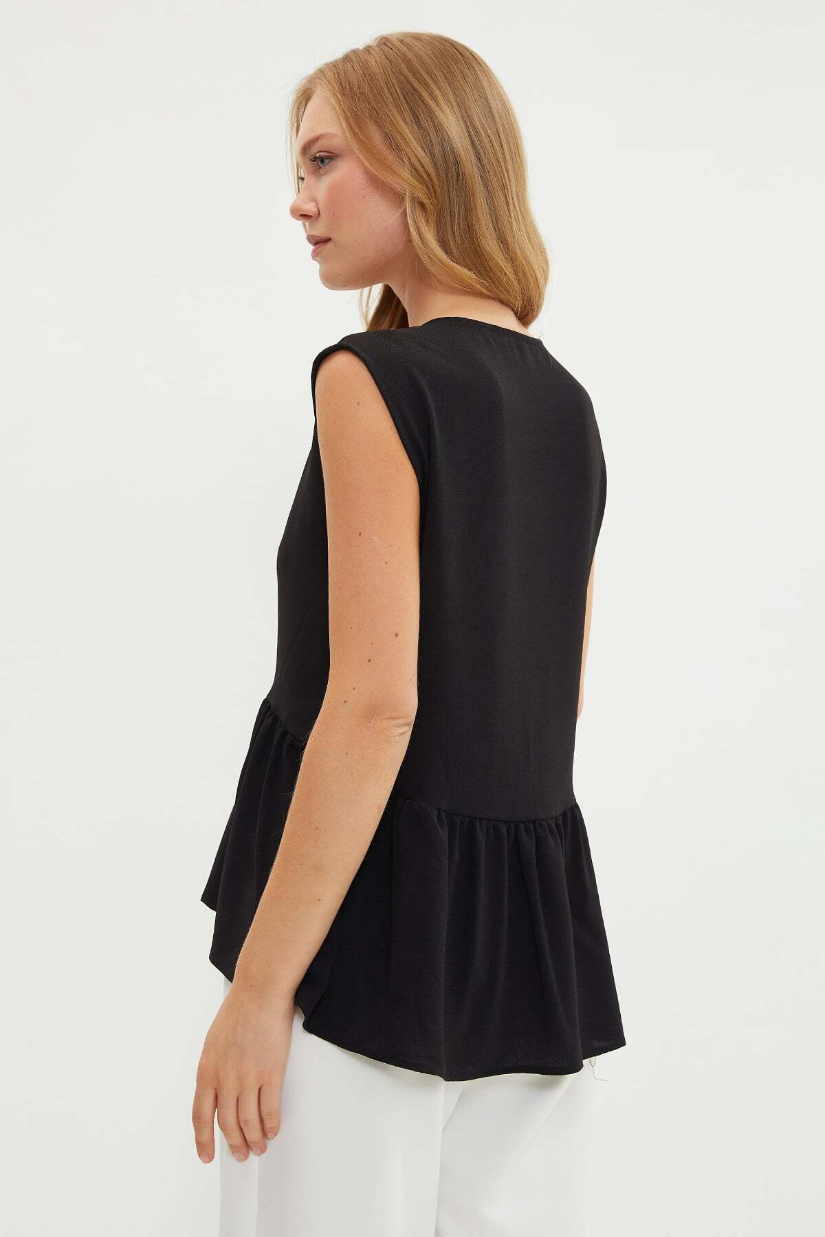Single Button Ayrobin Fabric Vest - MALLTURK