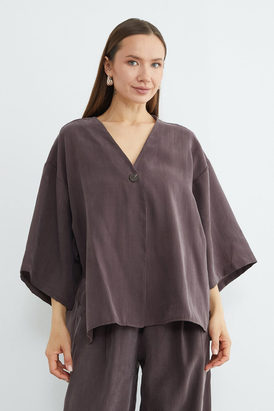 Single Button TENCEL™ Fabric Oversized Jacket - MALLTURK