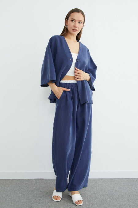 Single Button TENCEL™ Fabric Oversized Jacket - MALLTURK