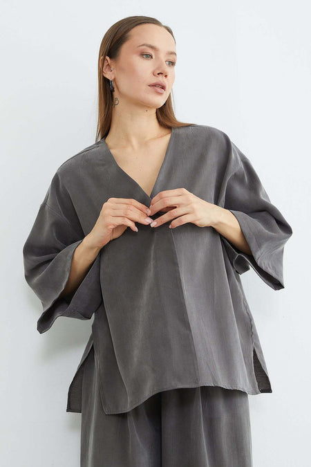 Single Button TENCEL™ Fabric Oversized Jacket - MALLTURK