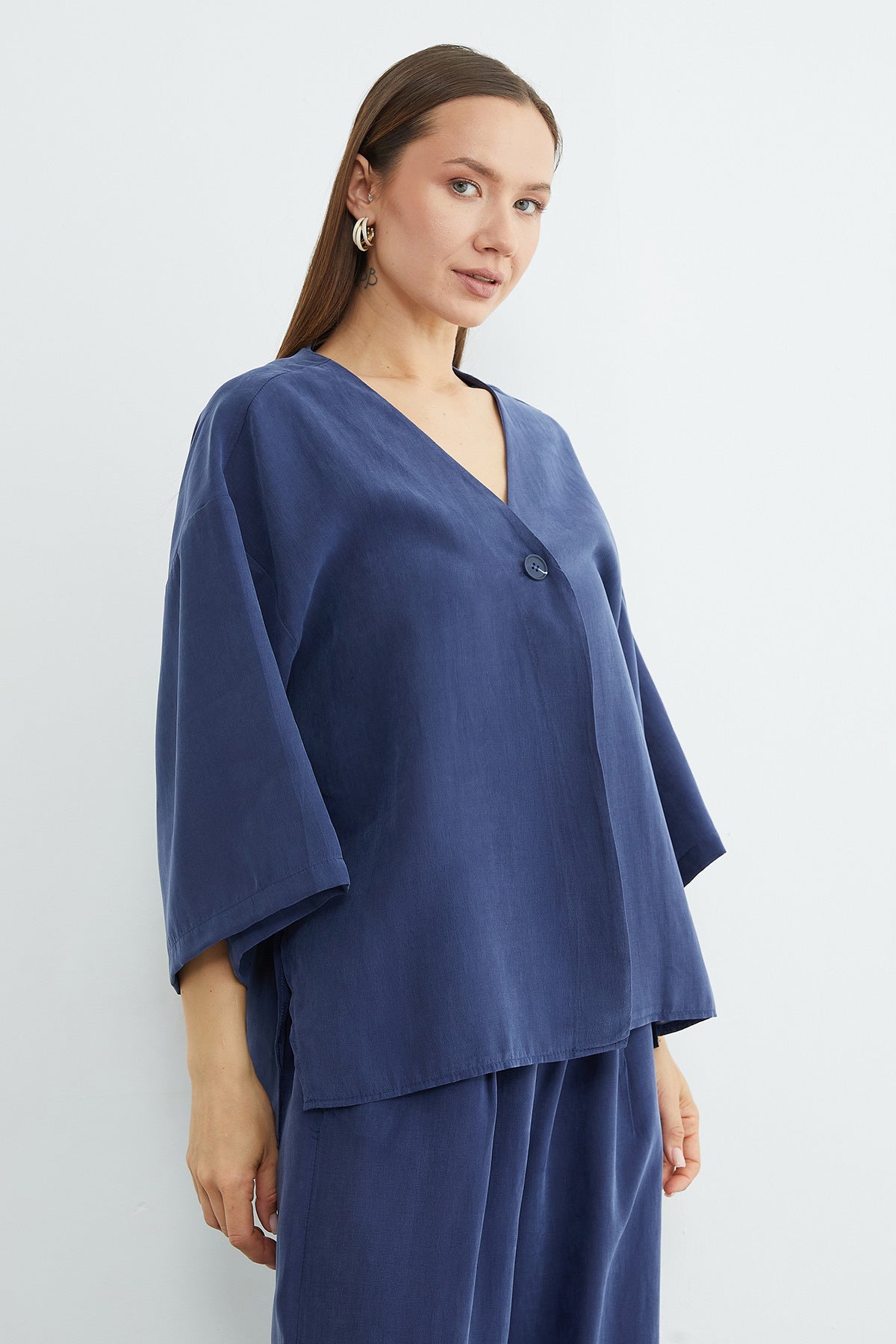 Single Button TENCEL™ Fabric Oversized Jacket - MALLTURK