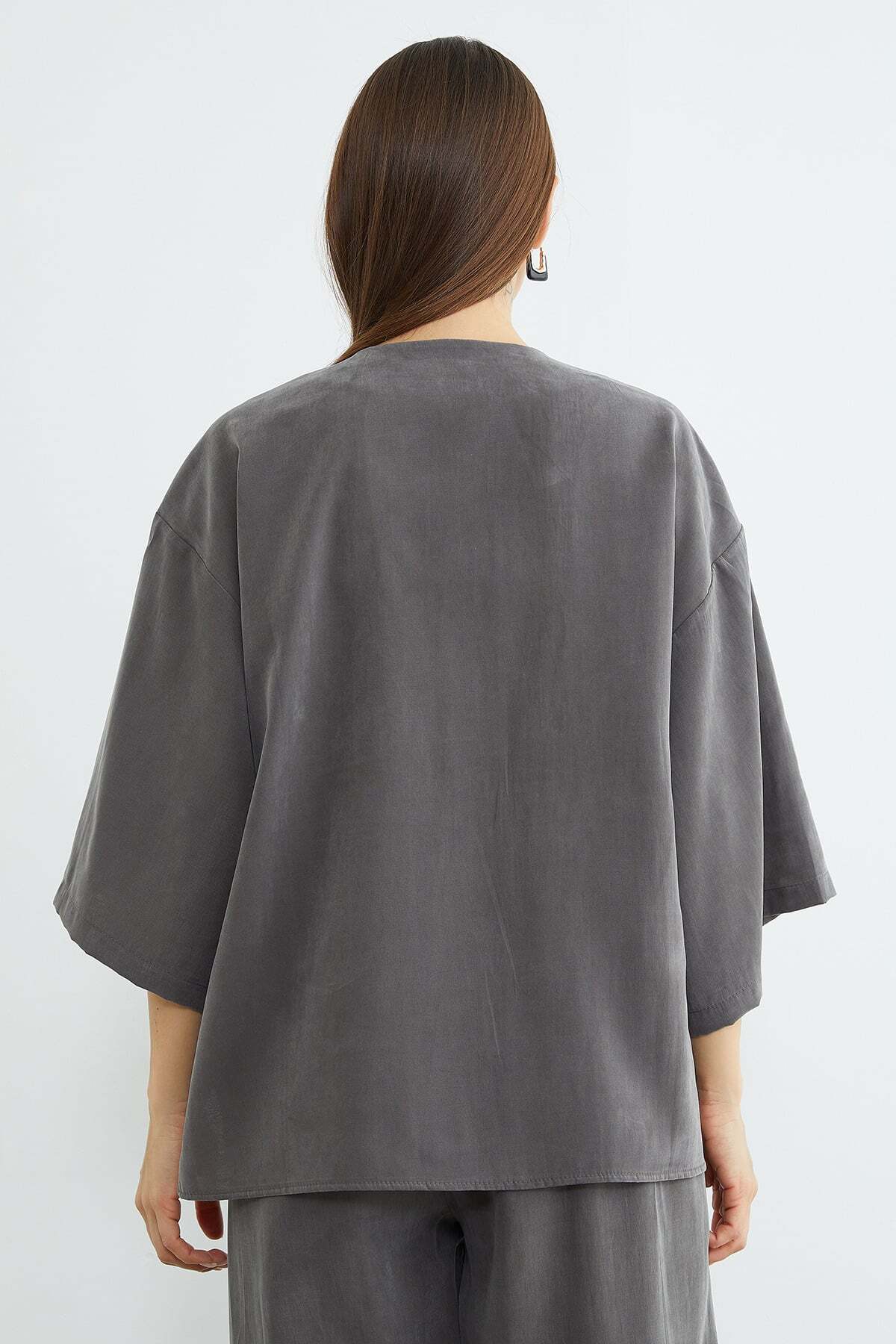 Single Button TENCEL™ Fabric Oversized Jacket - MALLTURK