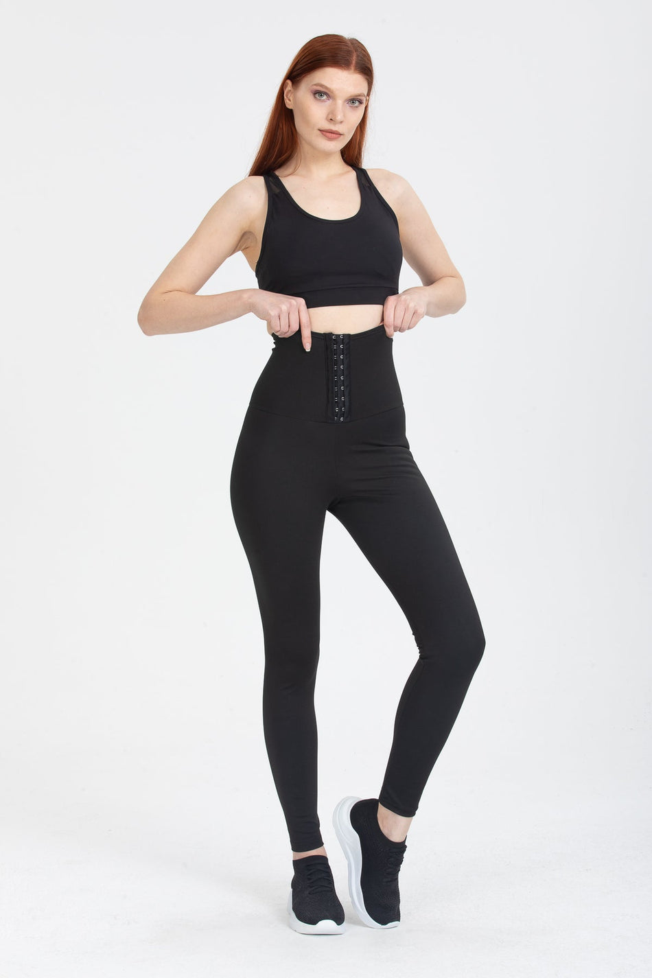 Slimming Sauna Thermal Corset Leggings with Snap Fasteners 4409 - MALLTURK