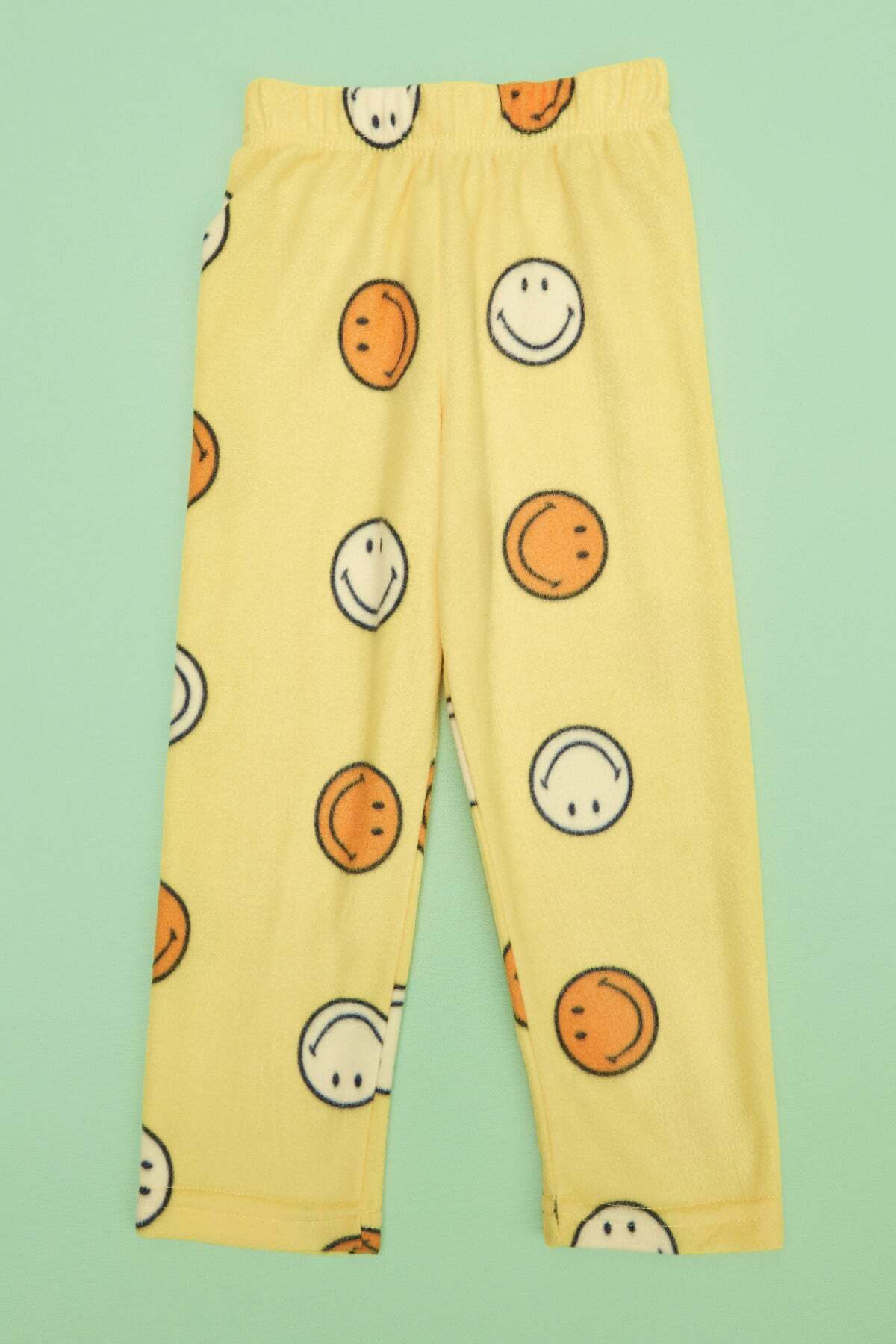 Smiling Face Patterned Fleece Unisex Children's Pajama Bottoms - MALLTURK