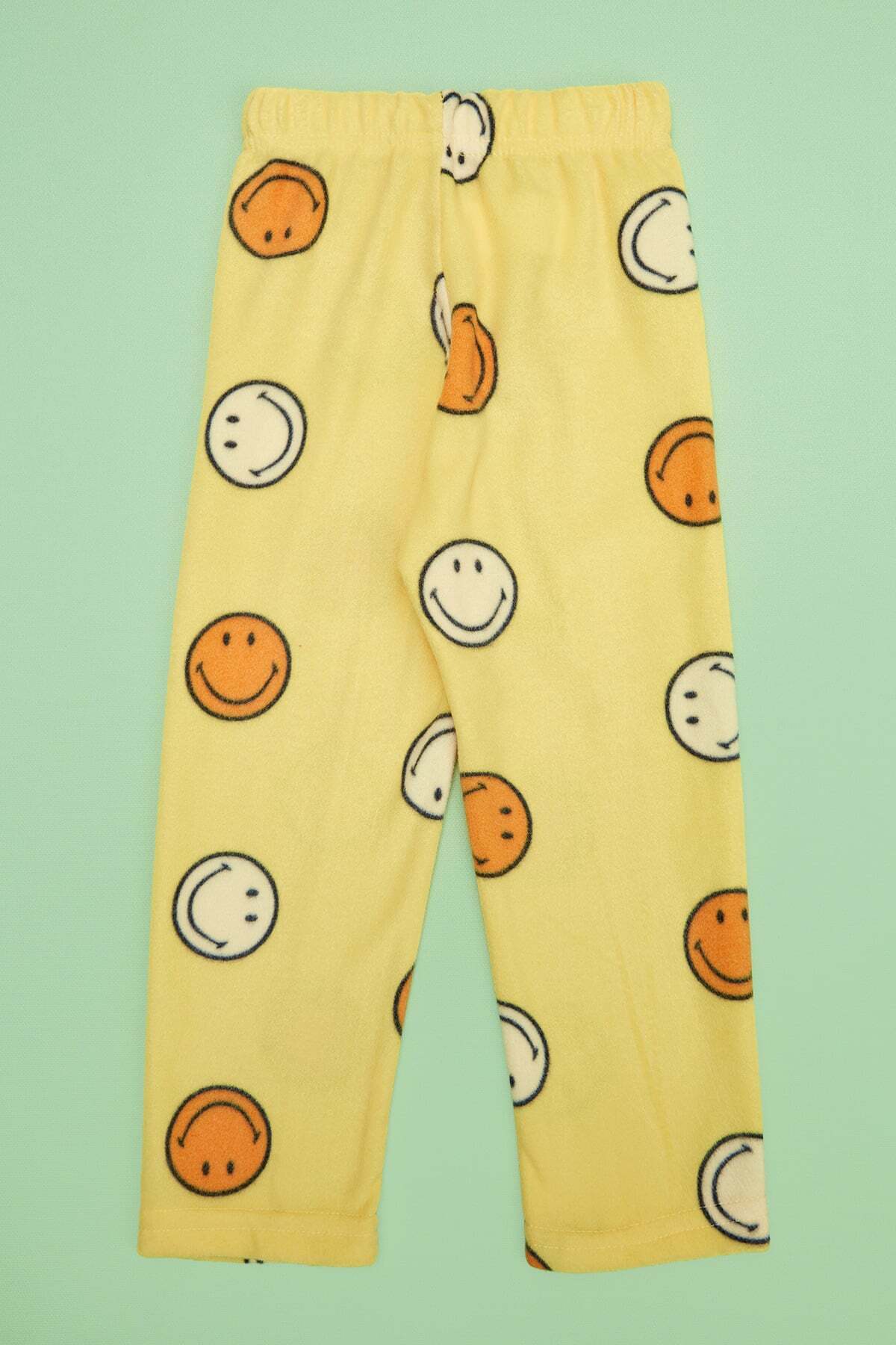 Smiling Face Patterned Fleece Unisex Children's Pajama Bottoms - MALLTURK