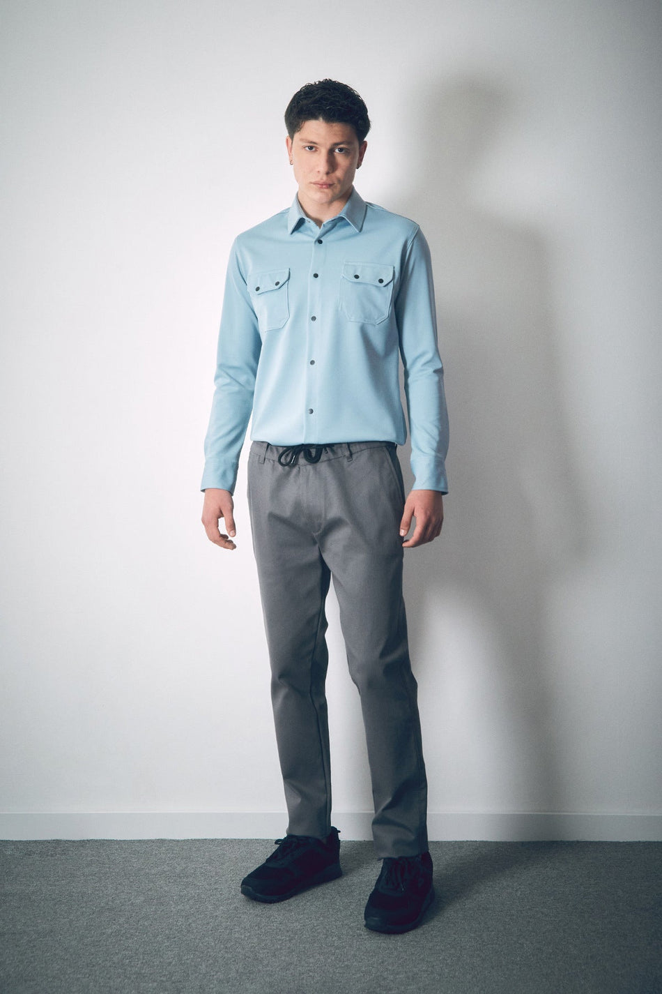 Snap Fastener Double Pocket Shirt - MALLTURK