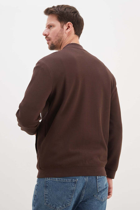 Snap Fastener Pique Fabric Regular Fit Jacket - MALLTURK