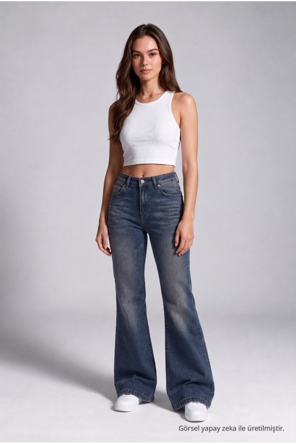 Spanish-style flared Lycra/stretch denim jeans, dark navy. - MALLTURK