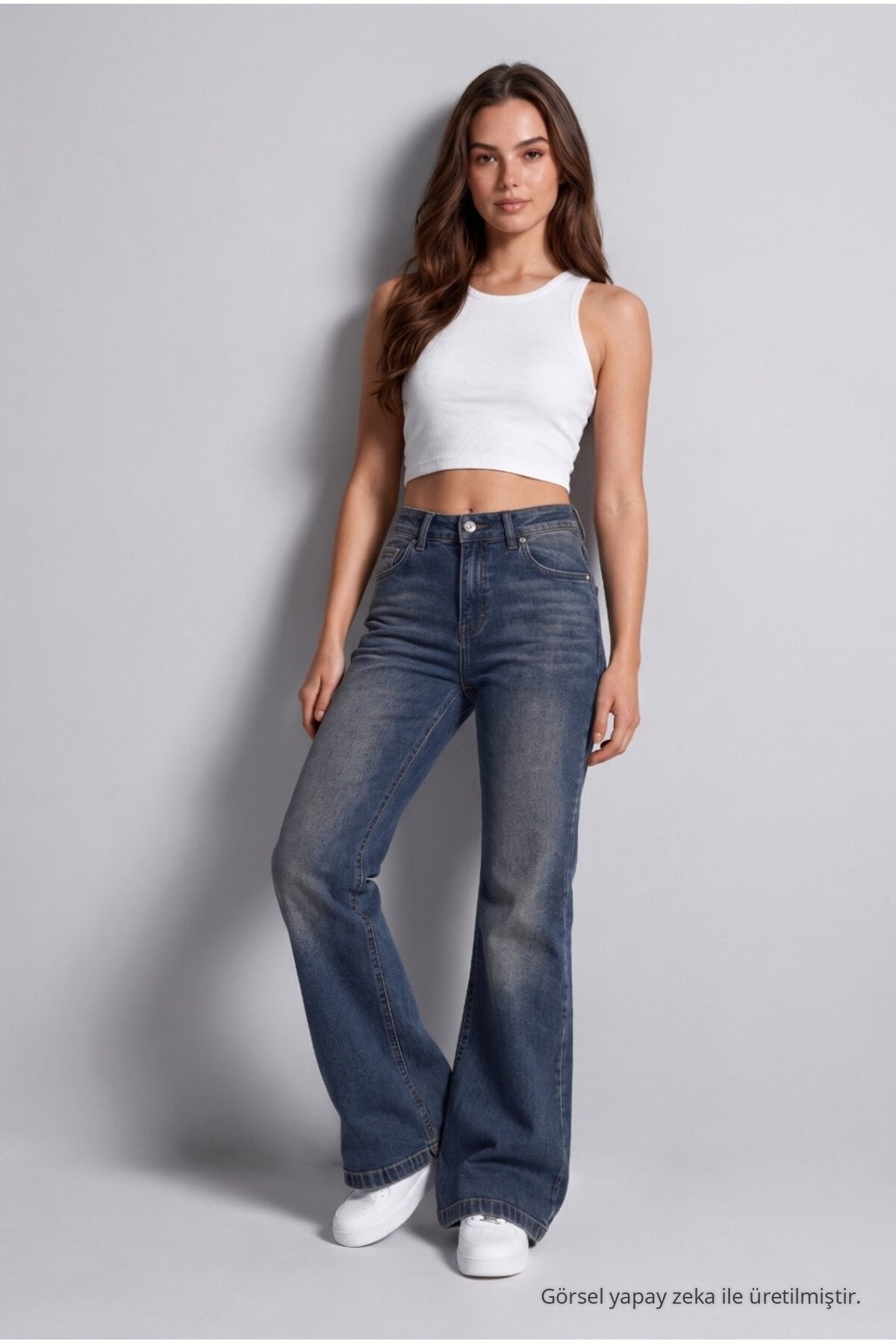 Spanish-style flared Lycra/stretch denim jeans, dark navy. - MALLTURK