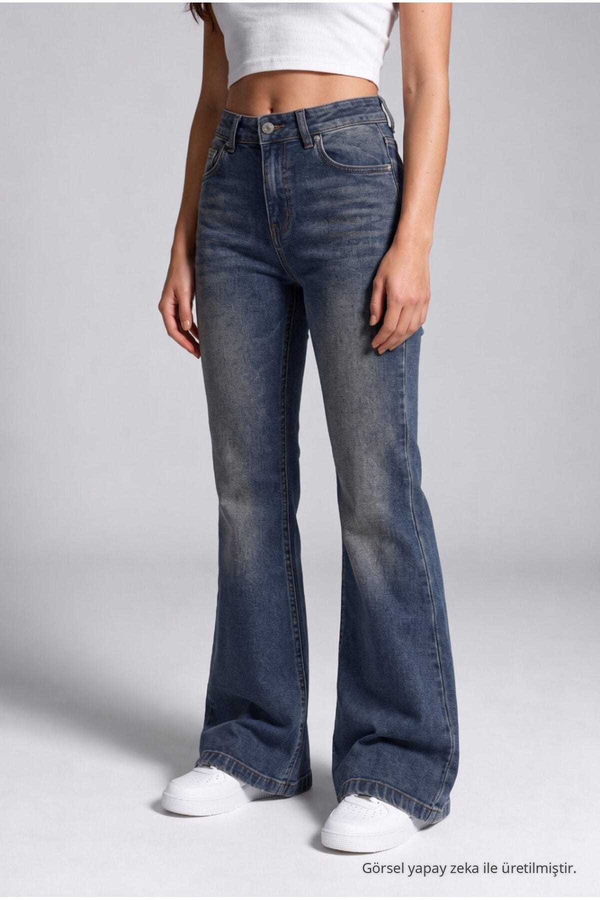 Spanish-style flared Lycra/stretch denim jeans, dark navy. - MALLTURK