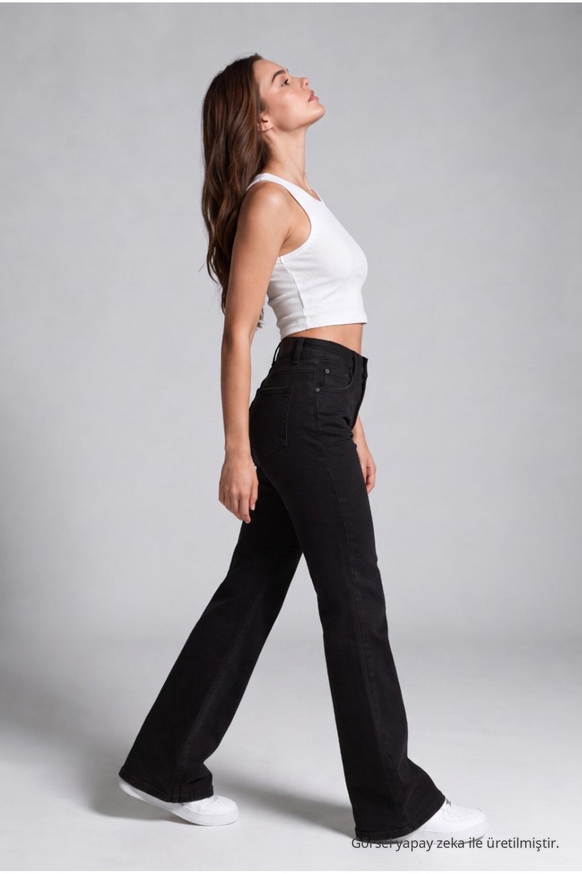 Spanish-style Lycra/Stretch Jeans, Black - MALLTURK