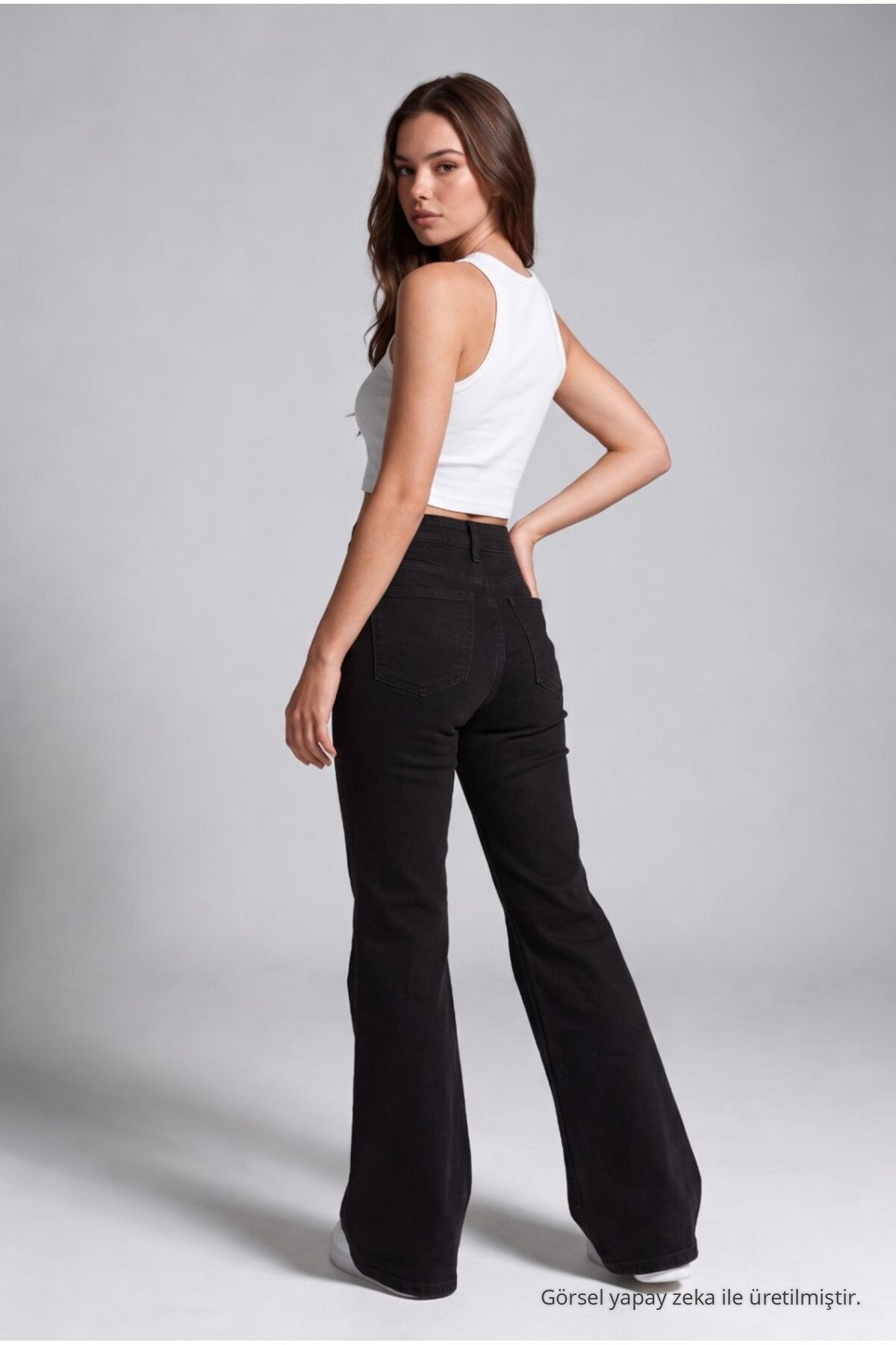 Spanish-style Lycra/Stretch Jeans, Black - MALLTURK
