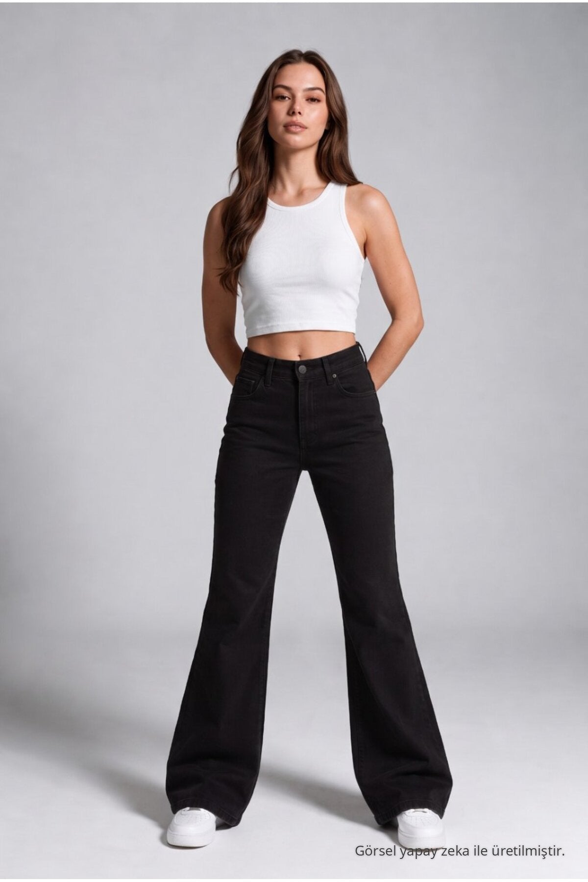 Spanish-style Lycra/Stretch Jeans, Black - MALLTURK