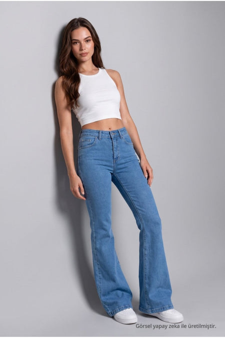 Spanish-style Lycra/Stretch Jeans, Blue - MALLTURK