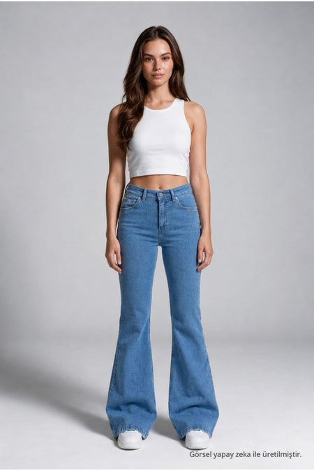 Spanish-style Lycra/Stretch Jeans, Blue - MALLTURK