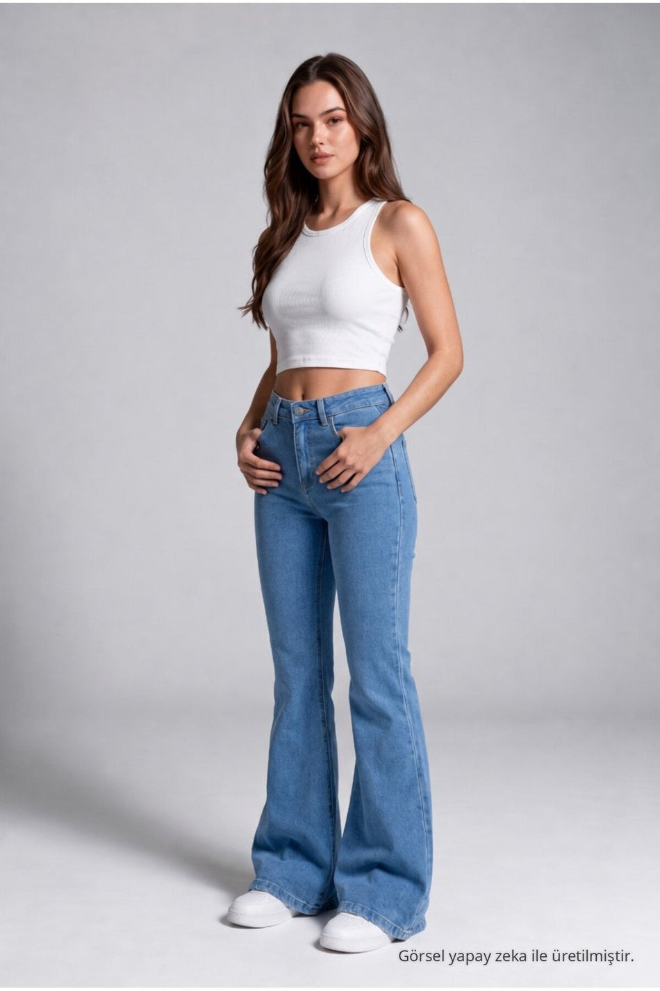 Spanish-style Lycra/Stretch Jeans, Blue - MALLTURK