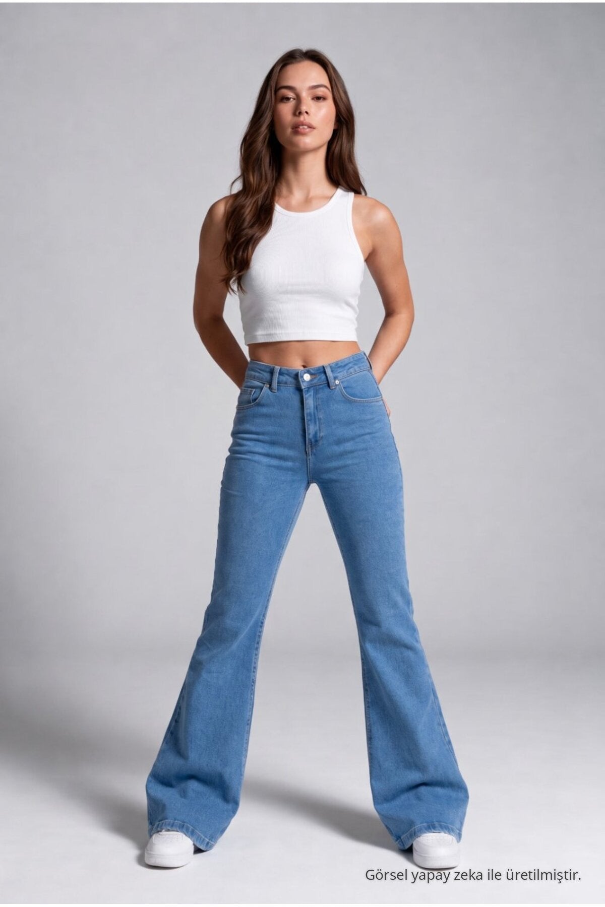 Spanish-style Lycra/Stretch Jeans, Blue - MALLTURK