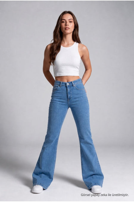 Spanish-style Lycra/Stretch Jeans, Blue - MALLTURK