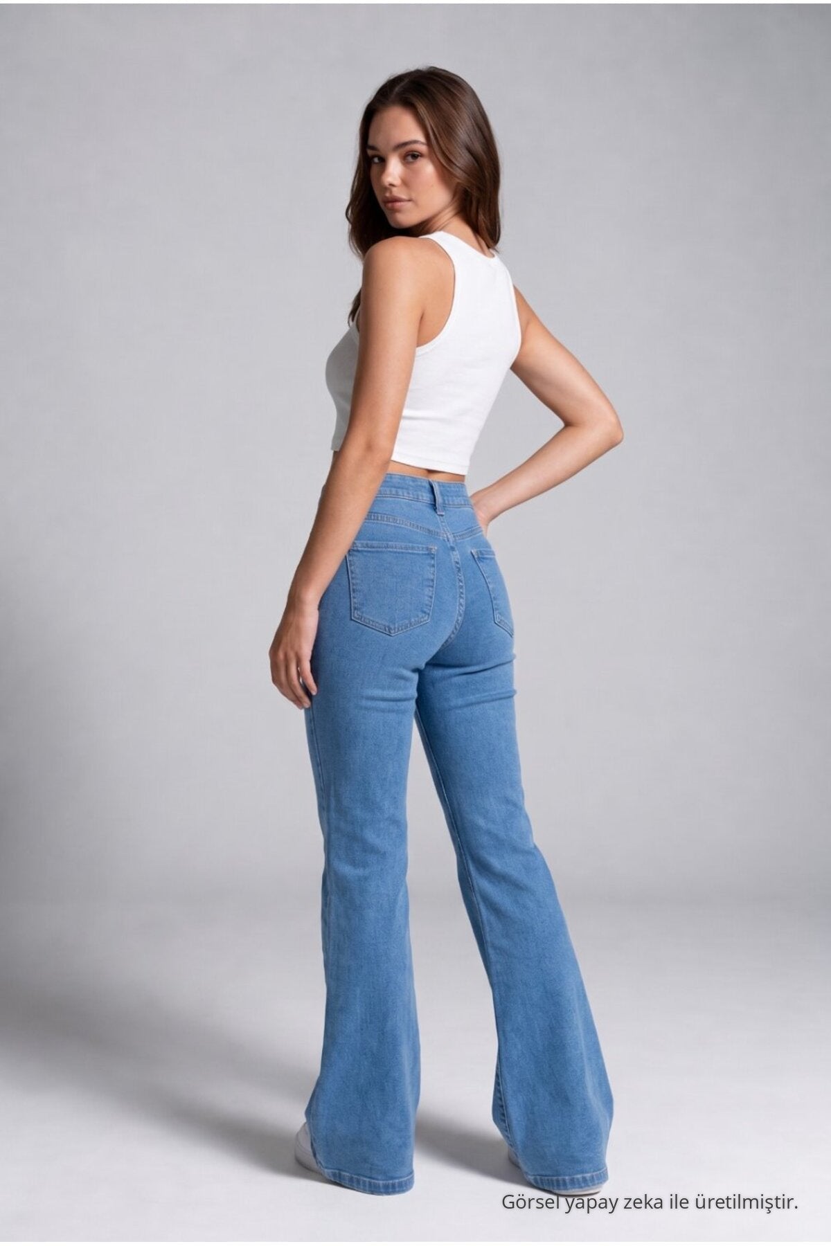 Spanish-style Lycra/Stretch Jeans, Blue - MALLTURK