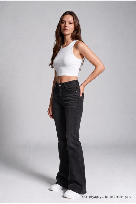 Spanish-style Lycra/Stretch Jeans in black effect - MALLTURK