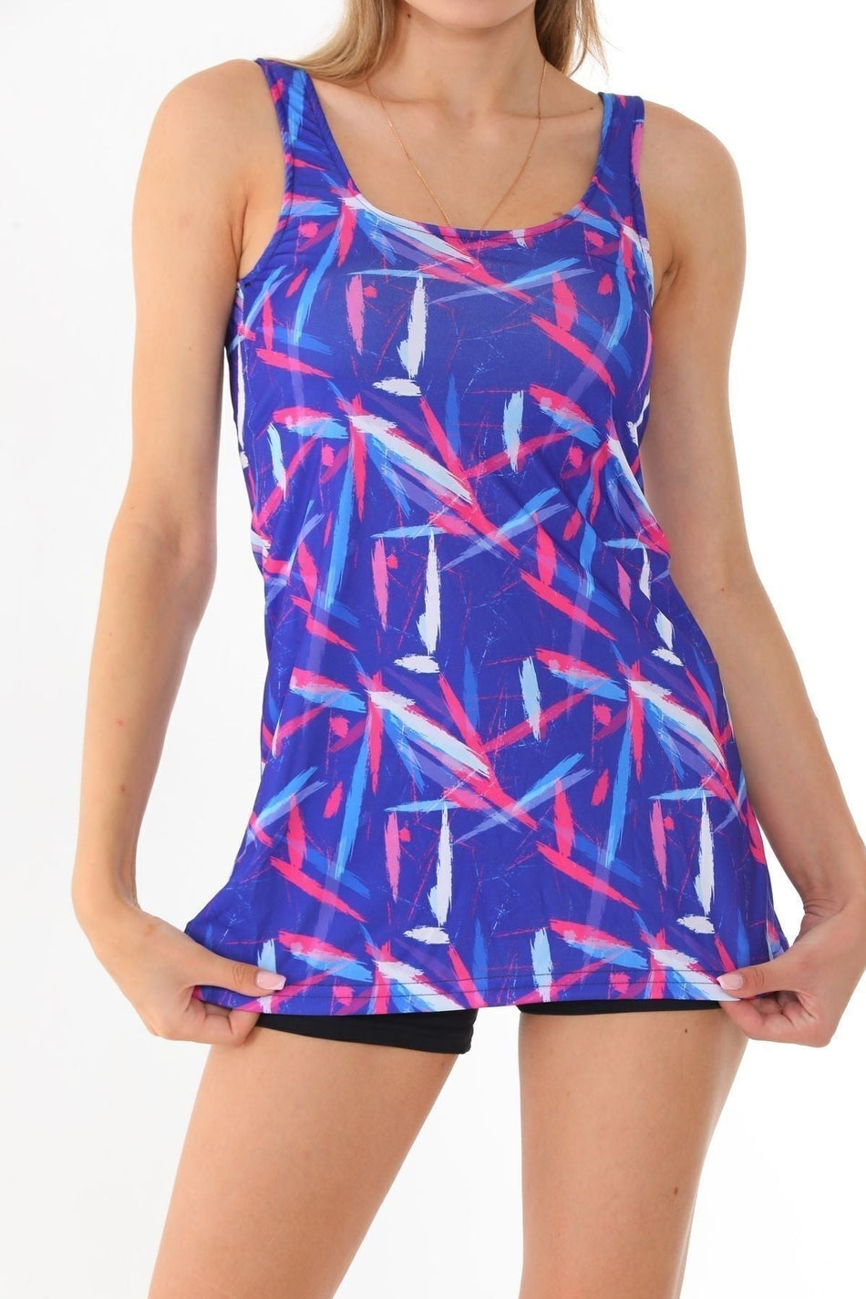 Strappy Patterned Shorts Swimsuit Brush - MALLTURK