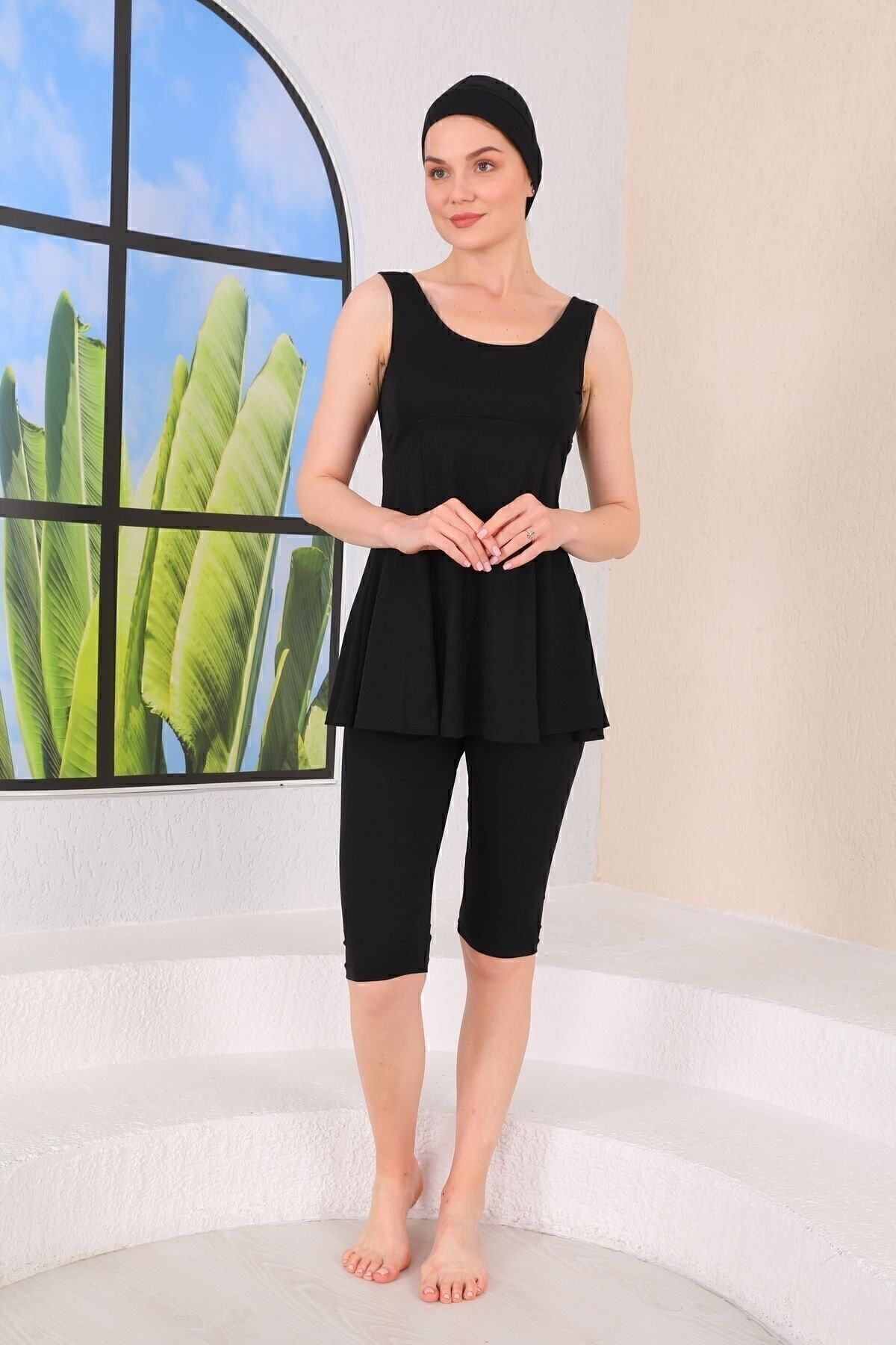 Strappy Tights Semi-Closed Dress Piece Swimsuit Black Full Lycra Fabric Passed. Comments Are Old Comments - MALLTURK