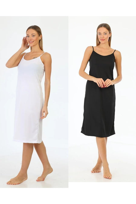 String Dress Lining Underwear Underskirt Black White Set of 2 - MALLTURK