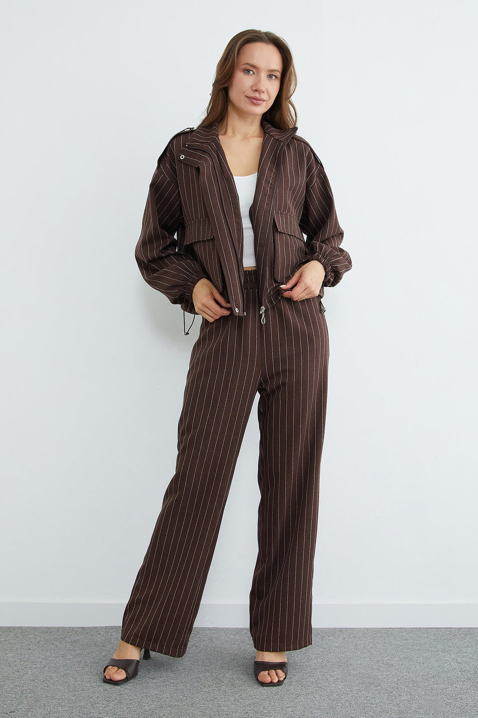 Striped 2-Piece Set with Stopper and Zipper - MALLTURK