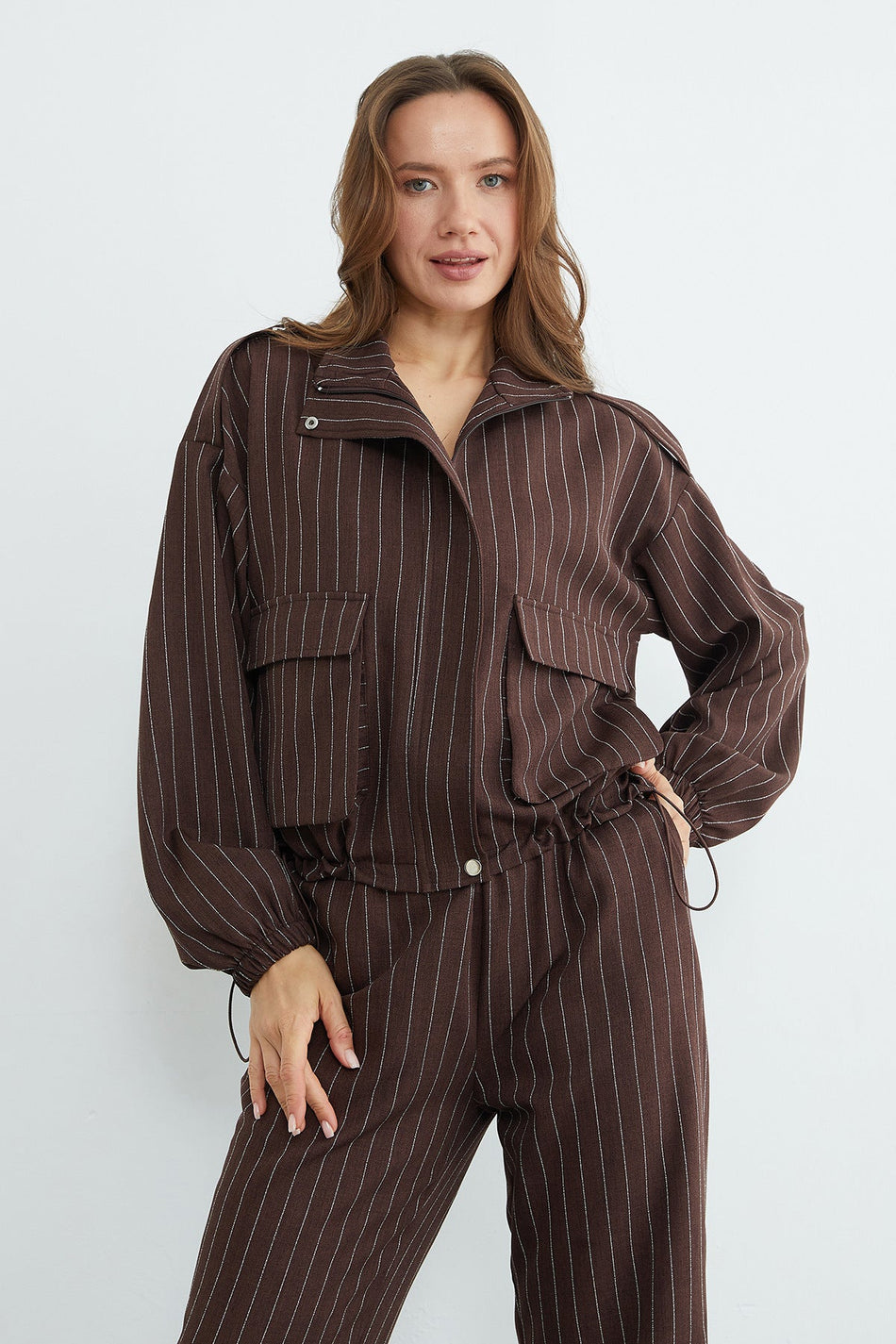 Striped 2-Piece Set with Stopper and Zipper - MALLTURK