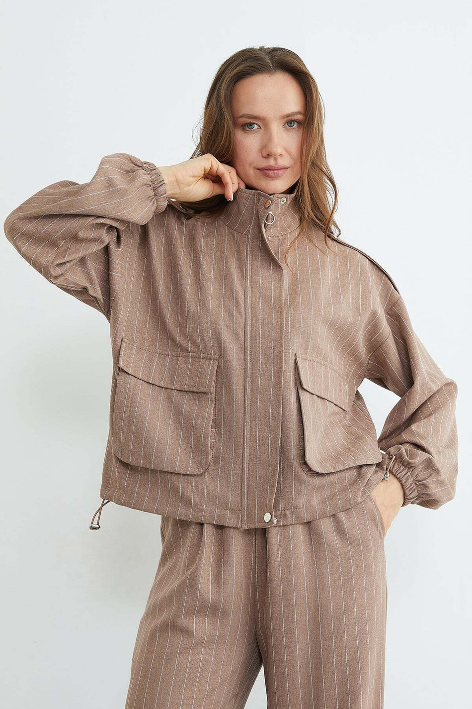 Striped 2-Piece Set with Stopper and Zipper - MALLTURK
