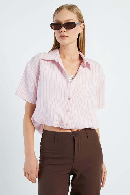 Striped Lace Detailed 2-Piece Set - MALLTURK
