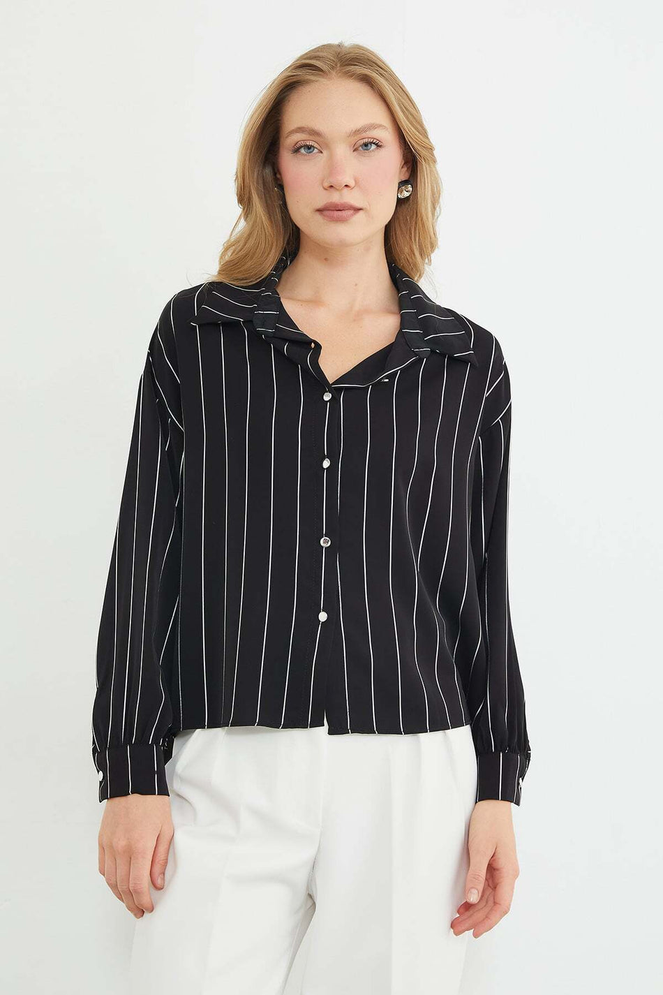 Striped Oversized Long Back Shirt - MALLTURK