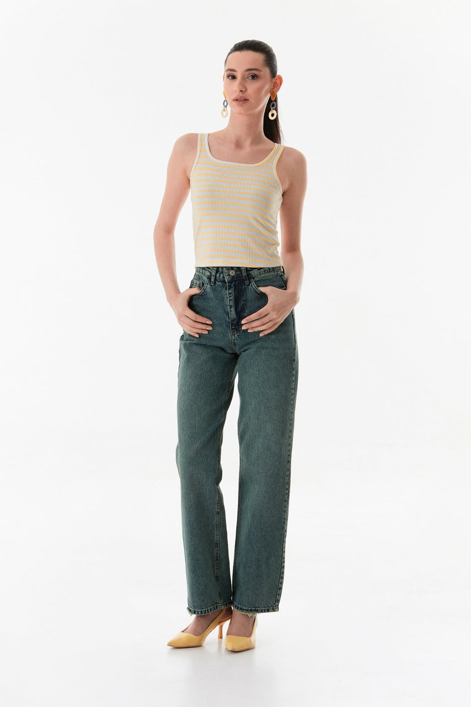 Striped U-Neck Bodysuit - MALLTURK