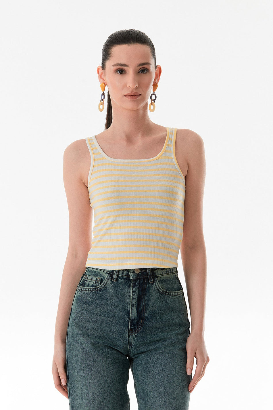 Striped U-Neck Bodysuit - MALLTURK