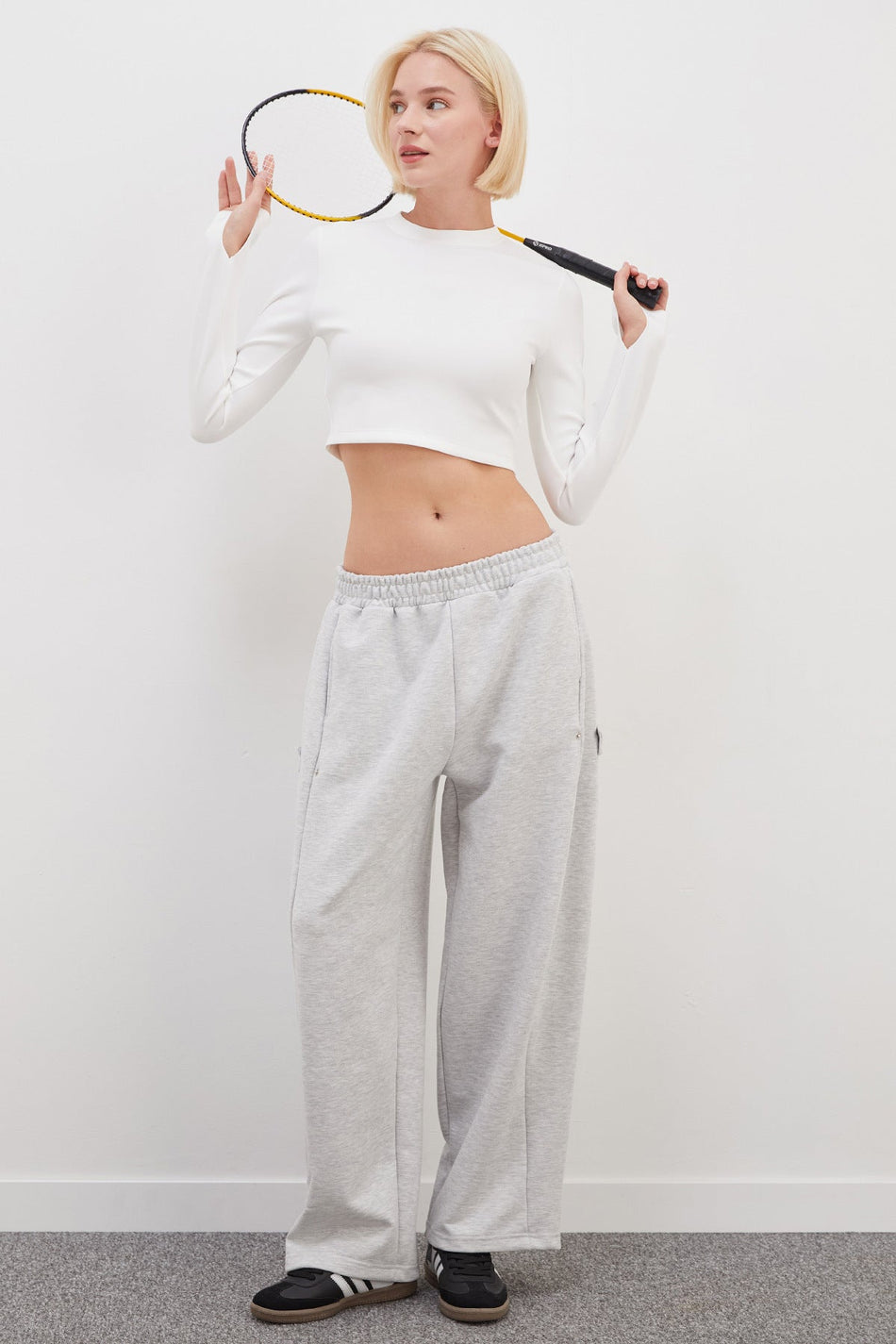 Sweatpants with Snap Buttons on the Sides and Elastic Waistband - MALLTURK