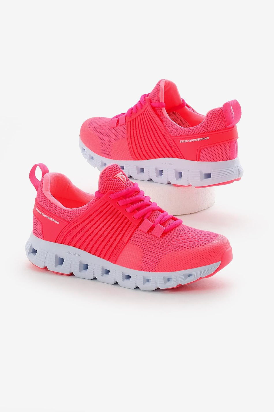 Tasarım Termo Taban Şeritli Nefes Alabilen Kumaş Bağcıklı Unisex Fuşya Spor Ayakkabı TBAQN - MALLTURK
