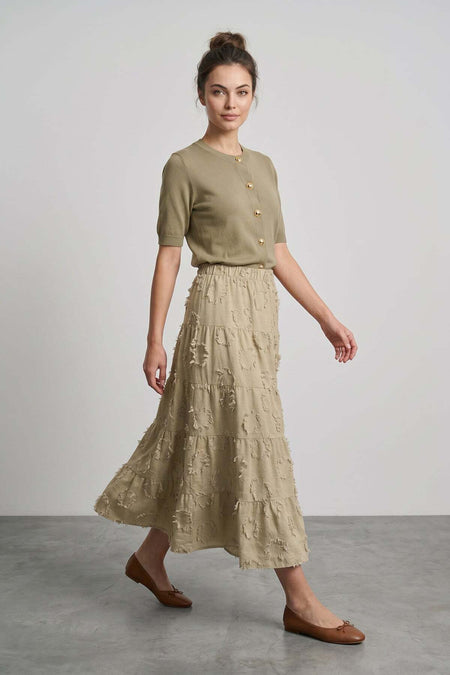 Tasseled Elastic Waist Maxi Skirt - MALLTURK