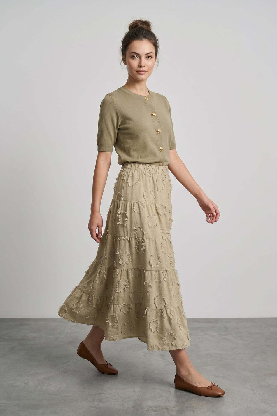 Tasseled Elastic Waist Maxi Skirt - MALLTURK