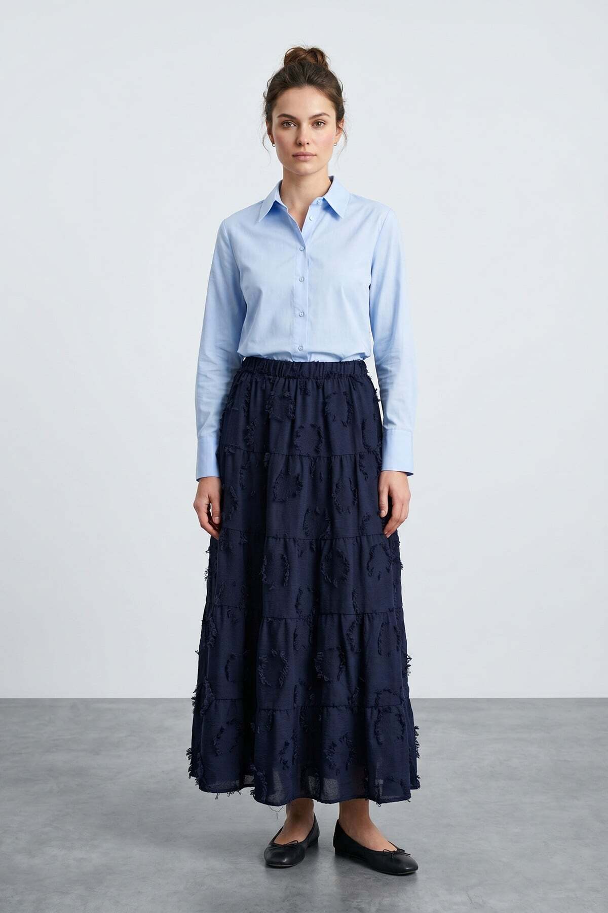 Tasseled Elastic Waist Maxi Skirt - MALLTURK