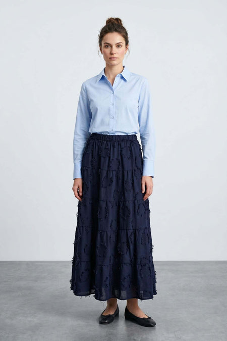 Tasseled Elastic Waist Maxi Skirt - MALLTURK
