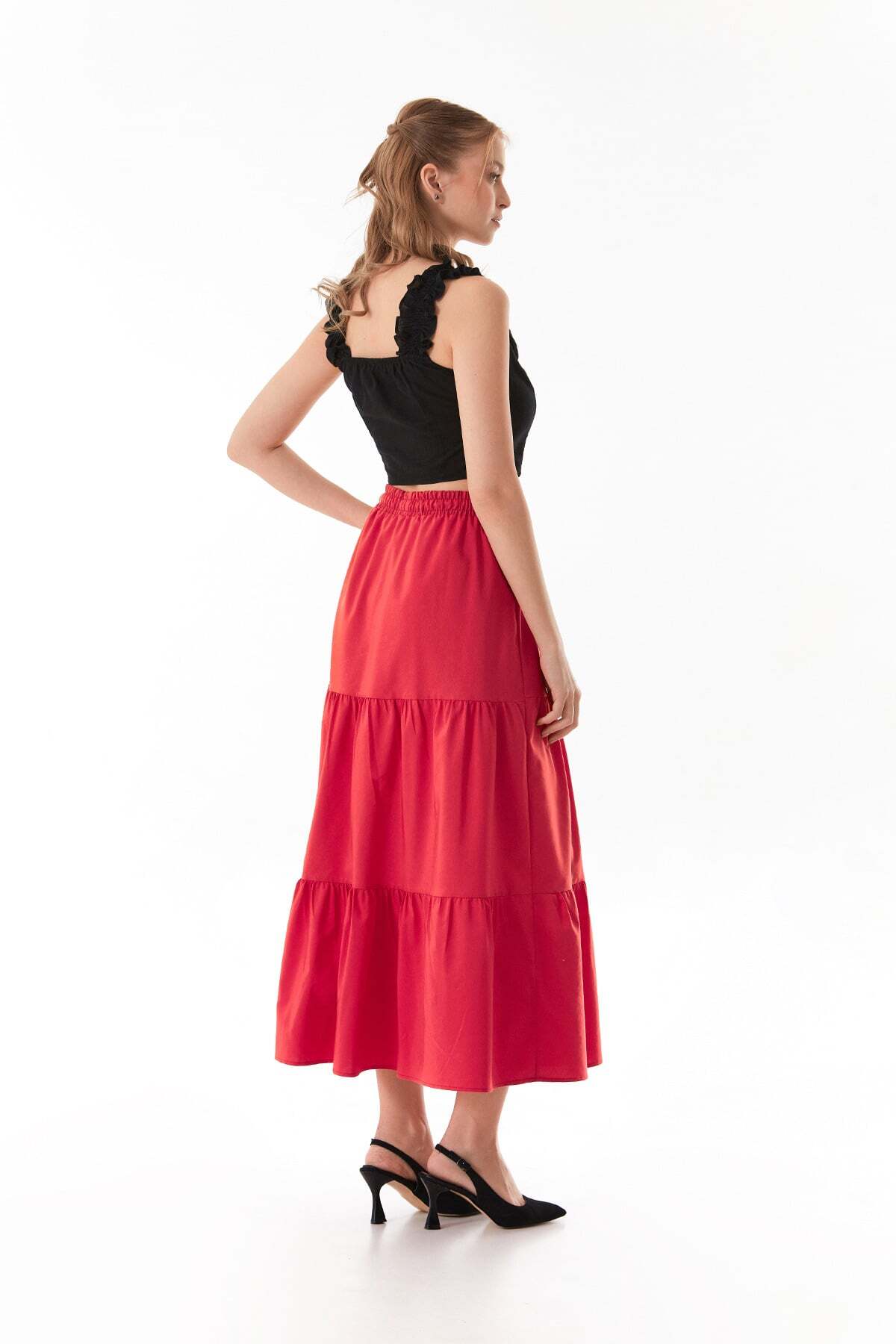 Terikoton Fabric Ruffled Skirt - MALLTURK