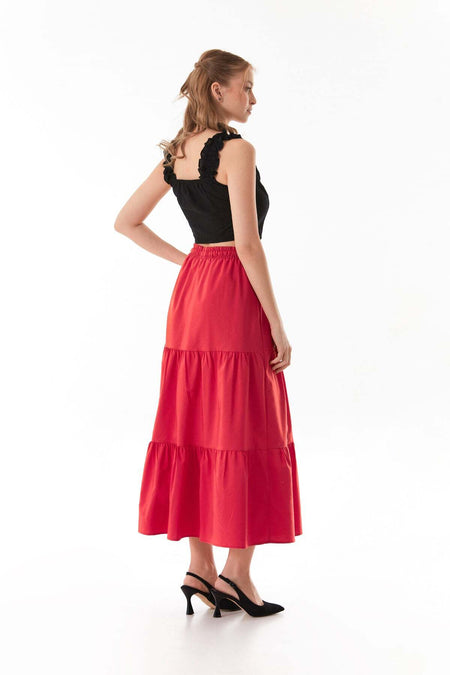 Terikoton Fabric Ruffled Skirt - MALLTURK