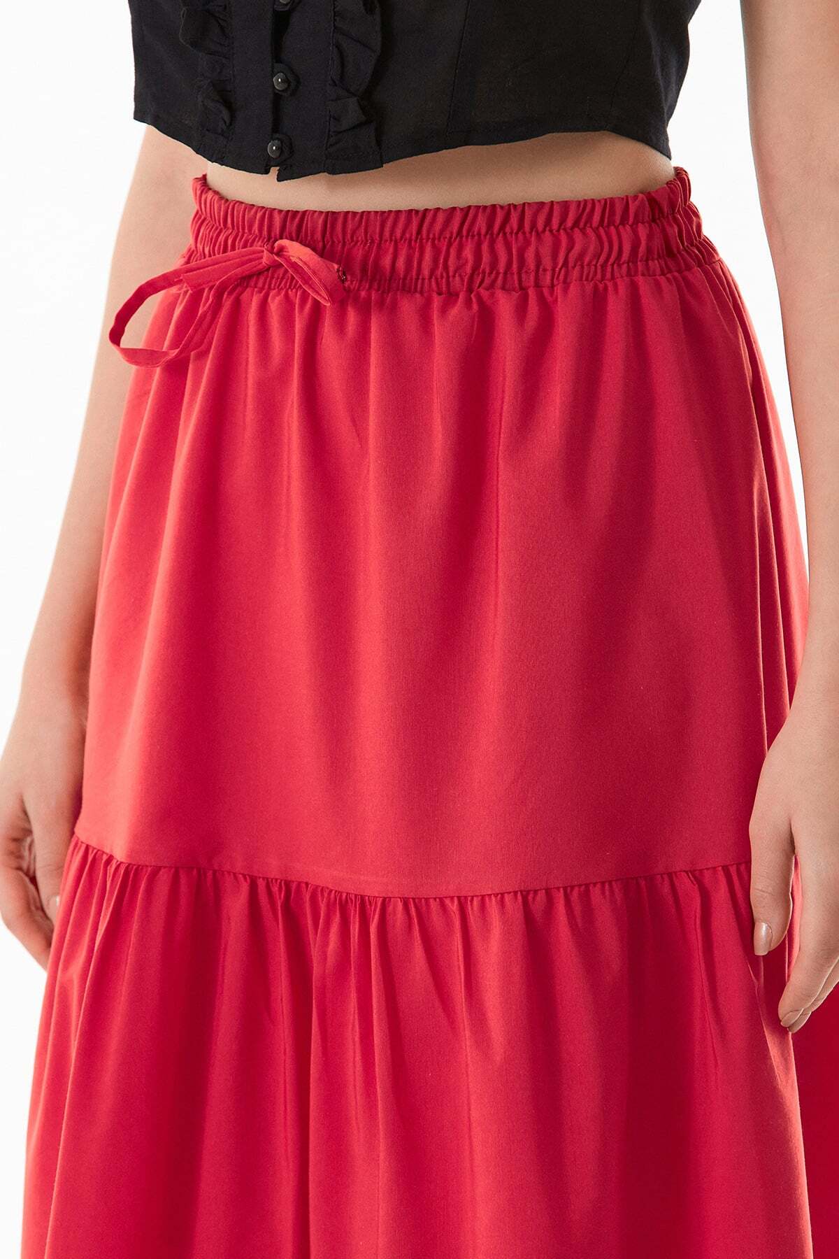 Terikoton Fabric Ruffled Skirt - MALLTURK