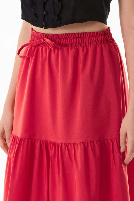 Terikoton Fabric Ruffled Skirt - MALLTURK