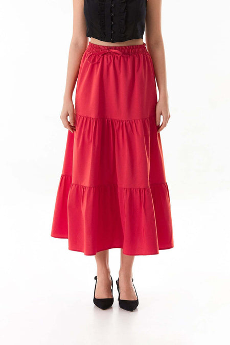 Terikoton Fabric Ruffled Skirt - MALLTURK